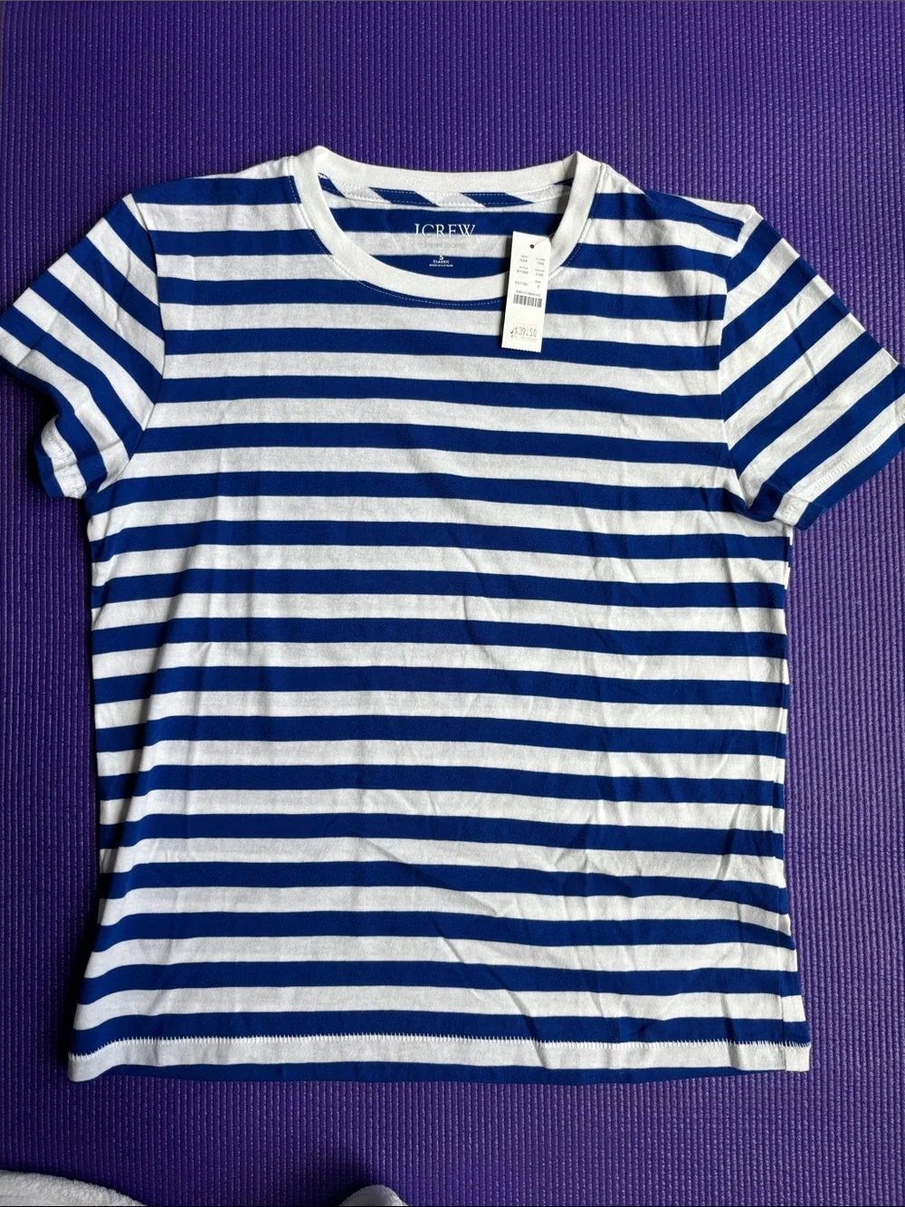 J. Crew Vintage Jersey Blue & White Striped Tee